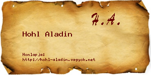 Hohl Aladin névjegykártya